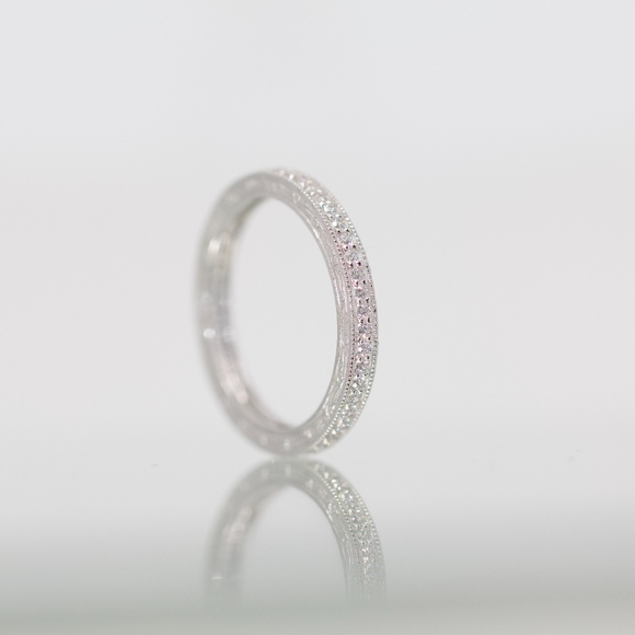 Tacori 925S Eternity Band White Topaz Ring - Picture 6 of 8